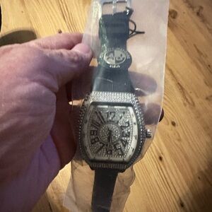 Luxury Silver and Black Men's Watch